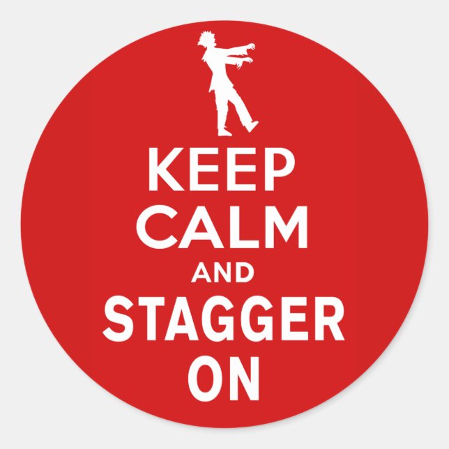 Adesivo Mantenha-se calmo e agitado na divertida Design de (Frente)