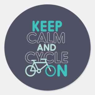 Adesivo Mantenha-se calmo e faça ciclismo engraçado para c