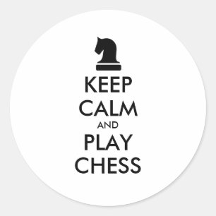 Adesivo Mantenha-Se Calmo E Jogue Xadrez Em Palavras