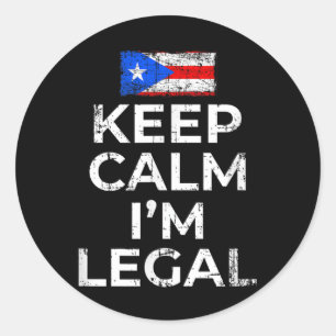 Adesivo Mantenha-Se Calmo Im Legal Porto Rico Bandeira Mul