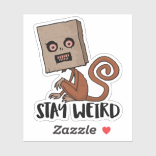 Adesivo Mantenha-se estranho macaco de saco