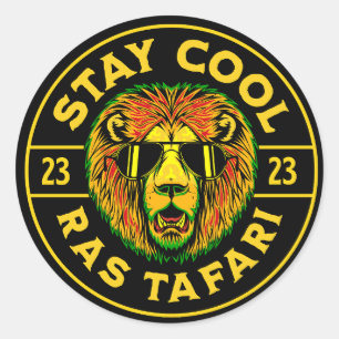 Adesivo Mantenha-se Legal Ras Tafari Botão Sticker