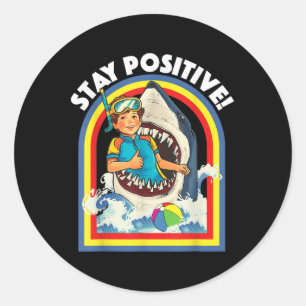 Adesivo Mantenha-Se Positivo - Pavimento De Tubarão - Vida