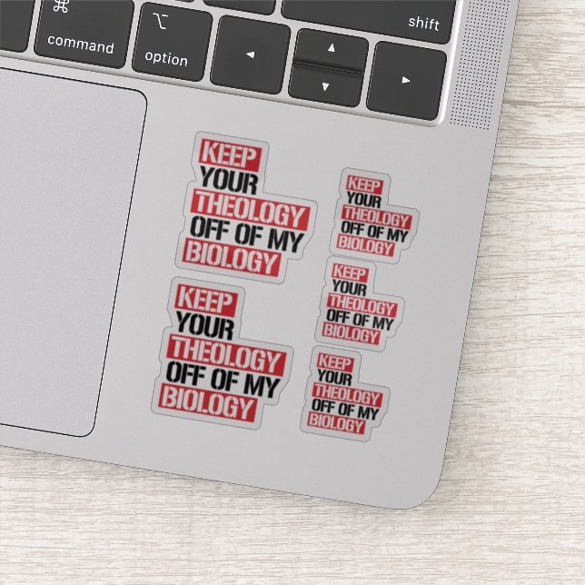 Adesivo Mantenha sua teologia longe da minha biologia (Detalhe)