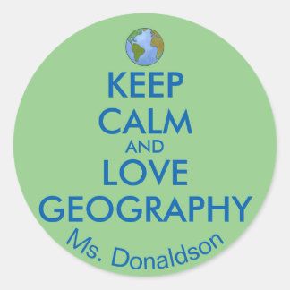 Adesivo Manter a calma e amar a geografia personalizável