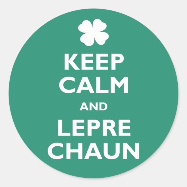 Adesivo Manter Calma e Leprechaun (Frente)
