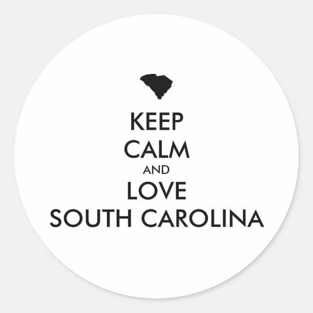 Adesivo Manter calmo e amar a carOLINA do Sul personalizáv (Frente)