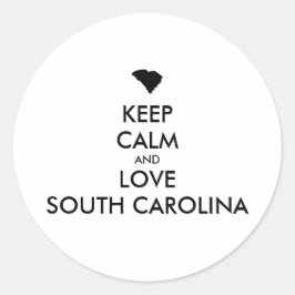Adesivo Manter calmo e amar a carOLINA do Sul personalizáv