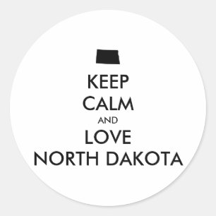 Adesivo Manter calmo e amar norte DAKOTA personalizável