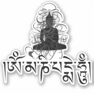 Adesivo Mantra Budista Buddha Om Mani Padme Hum