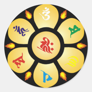 Adesivo Mantra da mandala de sânscrito budista da deusa