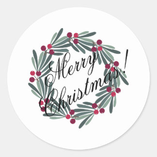 Adesivo Manuscrito Bonito Festivo Branco Feliz de Natal