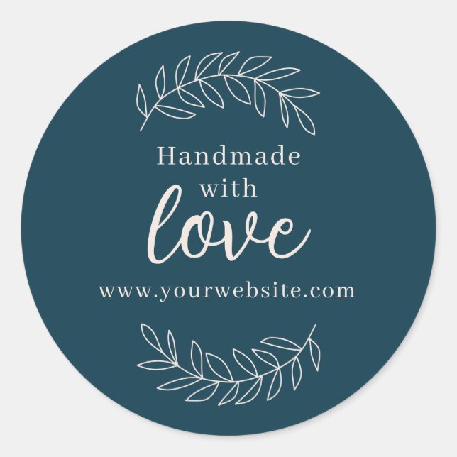 Adesivo Manuscrito Com Amor, azul (Frente)