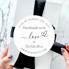 Adesivo Manuscrito com amor e nome branco preto