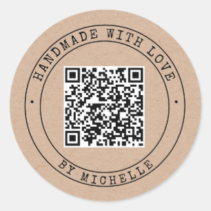 Adesivo Manuscrito com amor elegante kraft Classic Ro