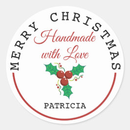 Adesivo Manuscrito Com Amor Holly Feliz Natal