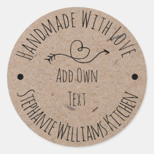 Adesivo Manuscrito com o Love Kraft Paper Label   Desenho 