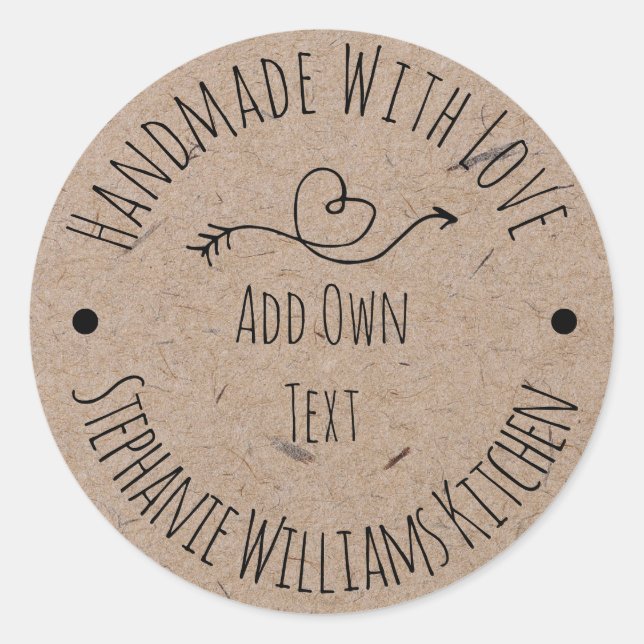Adesivo Manuscrito com o Love Kraft Paper Label | Desenho  (Frente)