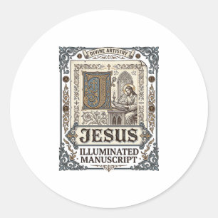 Adesivo Manuscrito de Jesus Fé Cristã Vintage