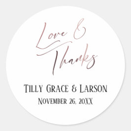 Adesivo Manuscrito Dourado de Rosa Elegante e Obrigado