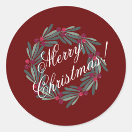 Adesivo Manuscrito Feliz de Natal Bonito Vermelho Festivo