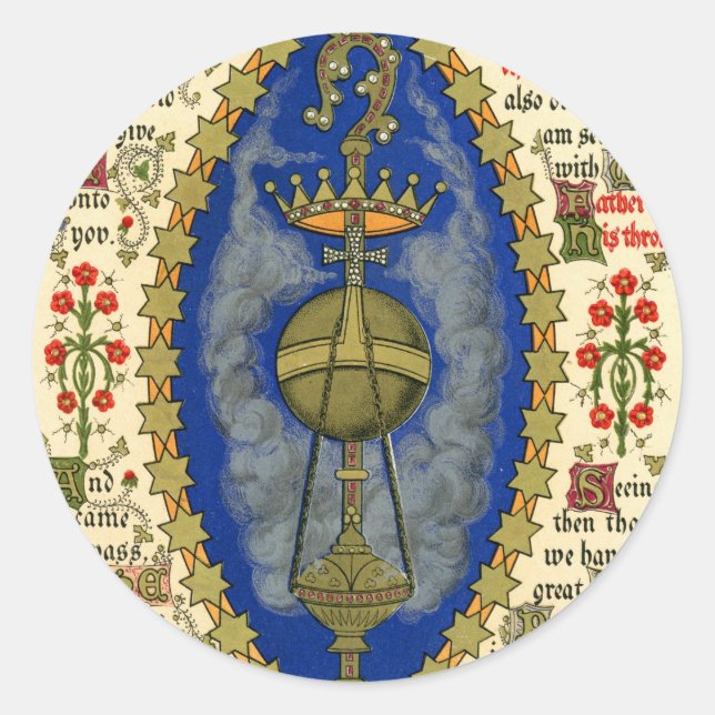 Adesivo Manuscrito iluminado para dia de ascensão (Frente)