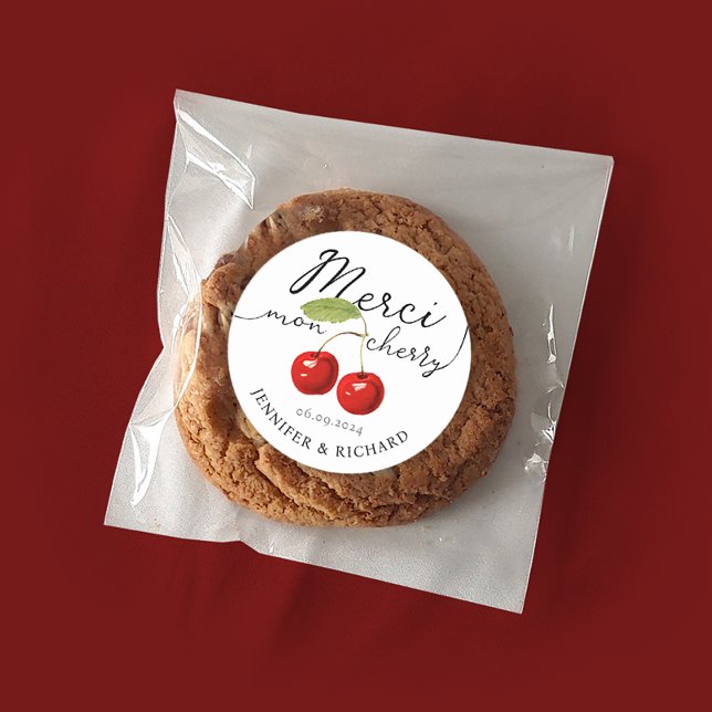 Adesivo Manuscrito Manuscrito De Casamento De Cerejas Boni (Criador carregado)