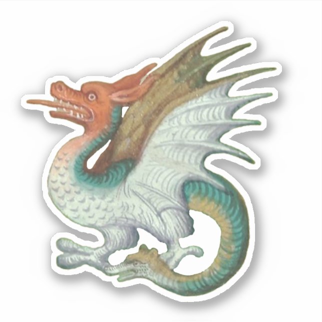 Adesivo Manuscrito Medieval Dragon Vinyl Sticker (Frente)