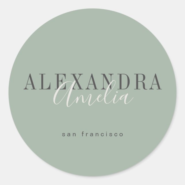 Adesivo Manuscrito minimalista Boho Sage — negócios person (Frente)