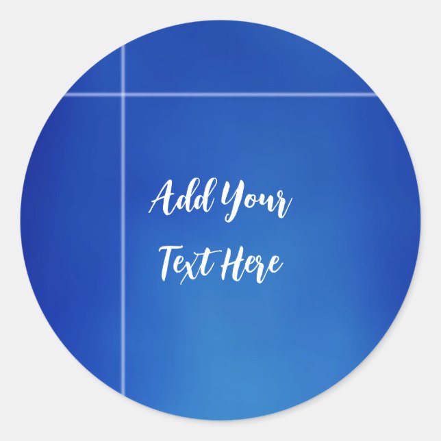 Adesivo Manuscrito profissional adicionar texto azul moder (Frente)