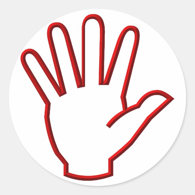 Adesivo Mão Aberta/Alto Cinco/Onda (Frente)