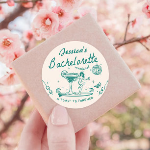 Adesivo Mão branca verde desenhada como Bachelorette Funky