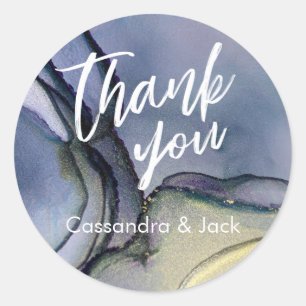 Adesivo Mão Casual Azul, Dourada, Abstrato Arte Líquida