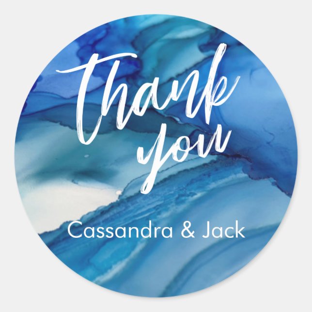 Adesivo Mão Colar Abstrato de Arte Verde Azul (Frente)