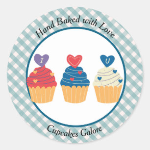 Adesivo Mão cozida com Cupcakes de amor Galore