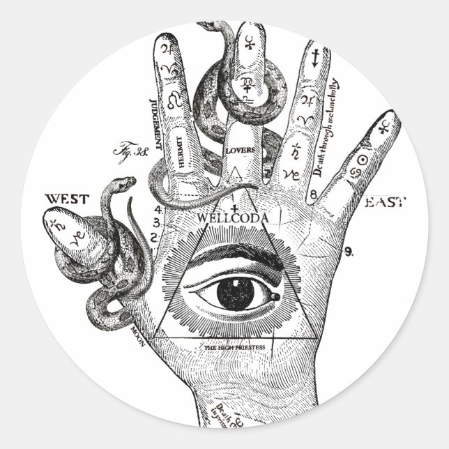 Adesivo Mão de Cobra do Compass Illuminati (Frente)