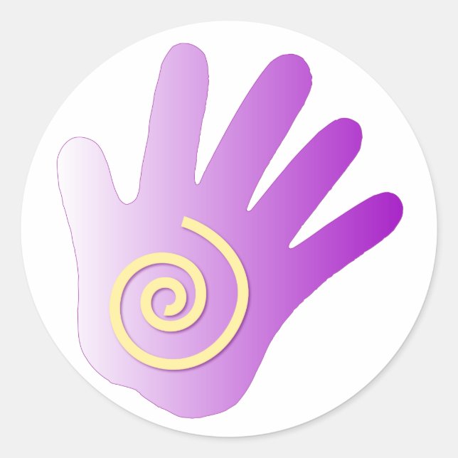 Adesivo Mão de cura - Roxo (Frente)