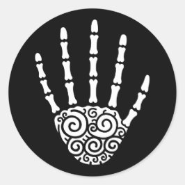 Adesivo Mão de Esqueleto Espiral