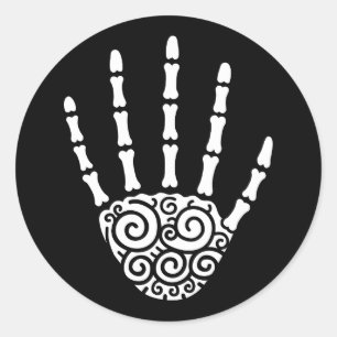 Adesivo Mão de Esqueleto Espiral