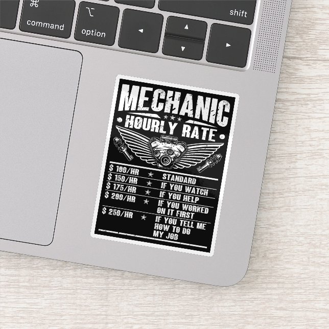 Adesivo Mão-De-Obra Mecânica Mecânica Por Hora, Engraçada (Detalhe)