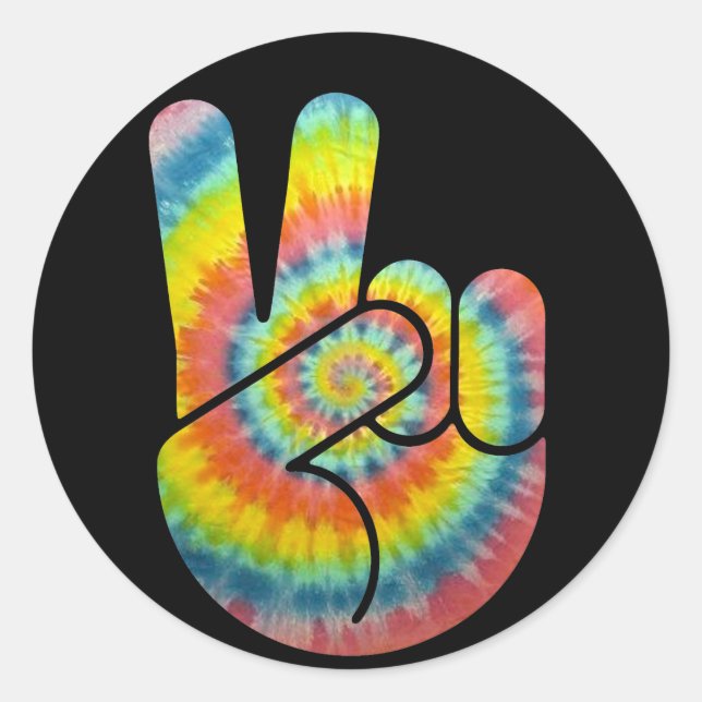 Adesivo Mão De Paz Tie Dye (Frente)