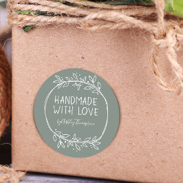 Adesivo Mão Desenhada Em Verde Com Amor