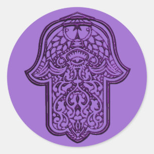 Adesivo Mão do Henna de Hamsa (roxo)