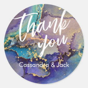 Adesivo Mão Dourada de Abstrato de Arte Líquida Multicol