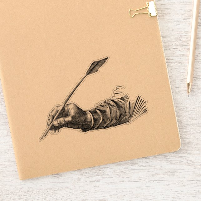 Adesivo mão escrevendo (Notebook)