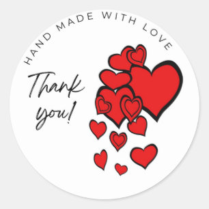 Adesivo  Mão Fazer Com Amor Coração Cluster Obrigado 
