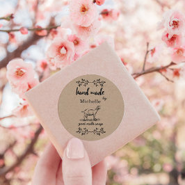 Adesivo Mão Feita Por Monograma De Sabão De Leite De Cabra