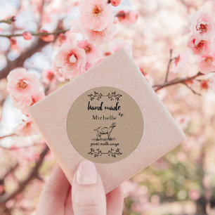 Adesivo Mão Feita Por Monograma De Sabão De Leite De Cabra