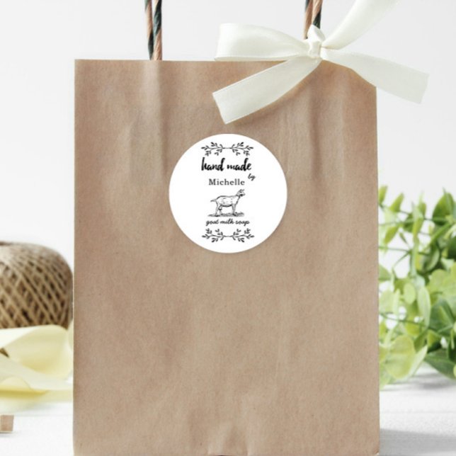 Adesivo Mão Feita Por Monograma De Sabão De Leite De Cabra (Criador carregado)