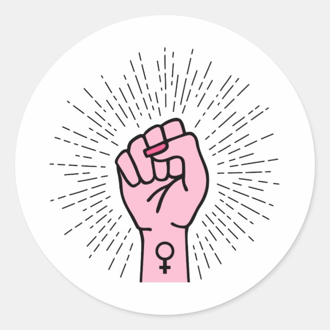 Adesivo Mão feminista com símbolo feminino (Frente)